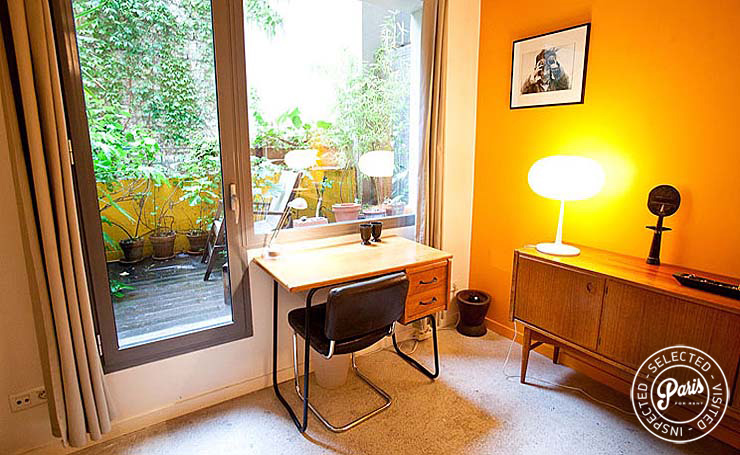 View of the wood terrace at Paris Townhouse, Paris vacation rental, 10th district