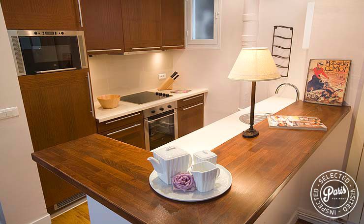 Fully equipped kitchen at Marais Rooftops 2, Paris flat rental, Marais