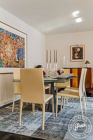 Dining room at Anjou Palace, apartment for rent in Paris, Madeleine