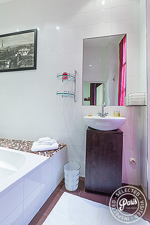 Ensuite bathroom at St Germain Gem, apartment for rent in Paris, Saint Germain