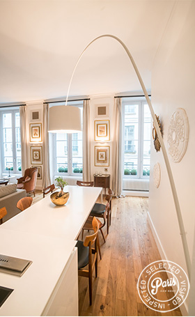 Rectangle dining table at St Germain Charm, apartment rental in Paris, Saint Germain