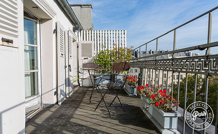Private terrace at Madeleine Terrace, apartment for rent in Paris, Opera-Vendome