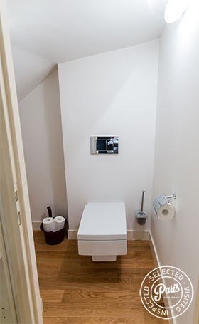 Modern toilet at Latin Quarter Loft, Paris apartment rental, Latin Quarter