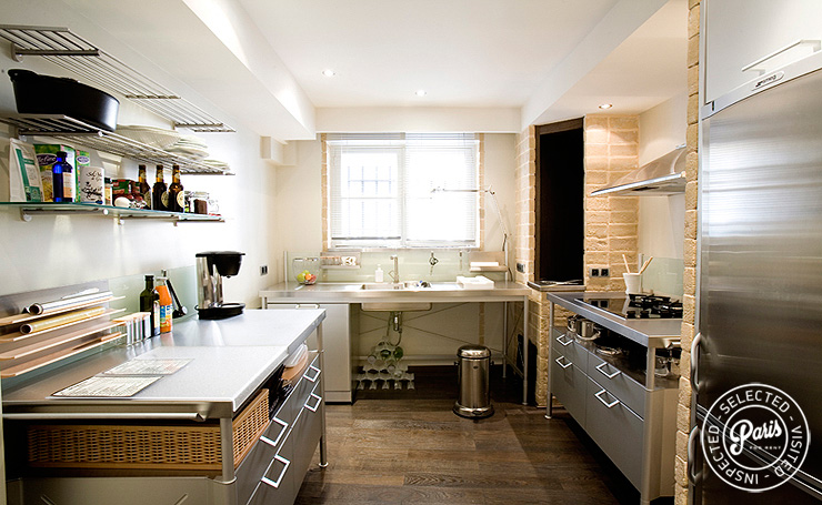 Fully equipped kitchen at St Germain Eden, apartment for rent in Paris, Saint Germain