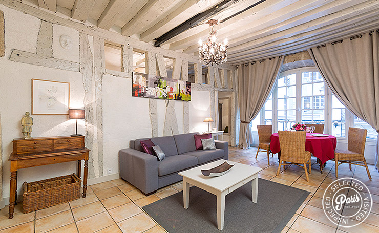 Living area at Bourg, vacation rental in Paris, Marais