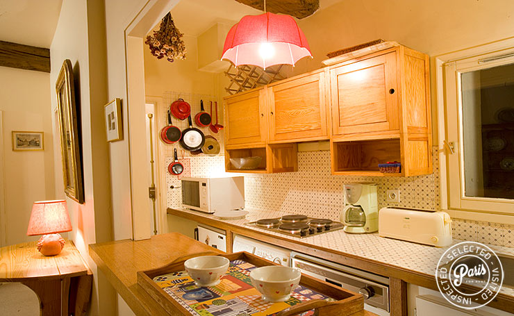 Fully equipped kitchen at Seine, apartment for rent in Paris, Saint Germain