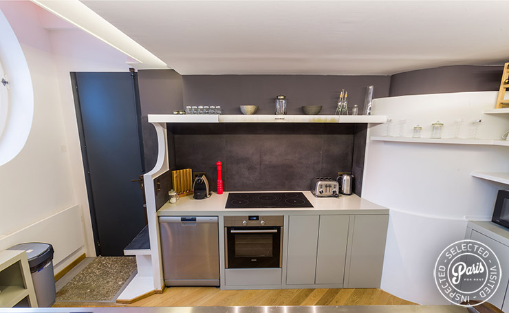 Fully equipped kitchen at Latin Quarter Loft, vacation rental in Paris, Latin Quarter