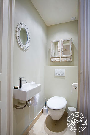 Separate toilet with washbasin at St Germain Bonaparte, Paris apartment rental, Saint Germain