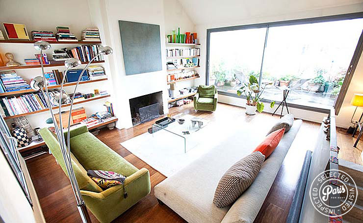 Living room at Paris Townhouse, apartment for rent in Paris, 10th district
